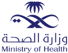 Saudi Ministry of Health emblem – palm tree above crossed swords, with bilingual text ‘Ministry of Health’.